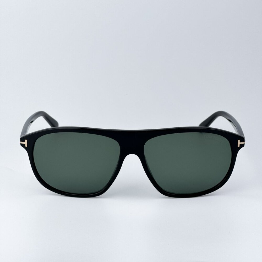 Tom Ford Men Black Green Polarized BRAND NEW Sunglasses PRESCOTT FT1027 01R